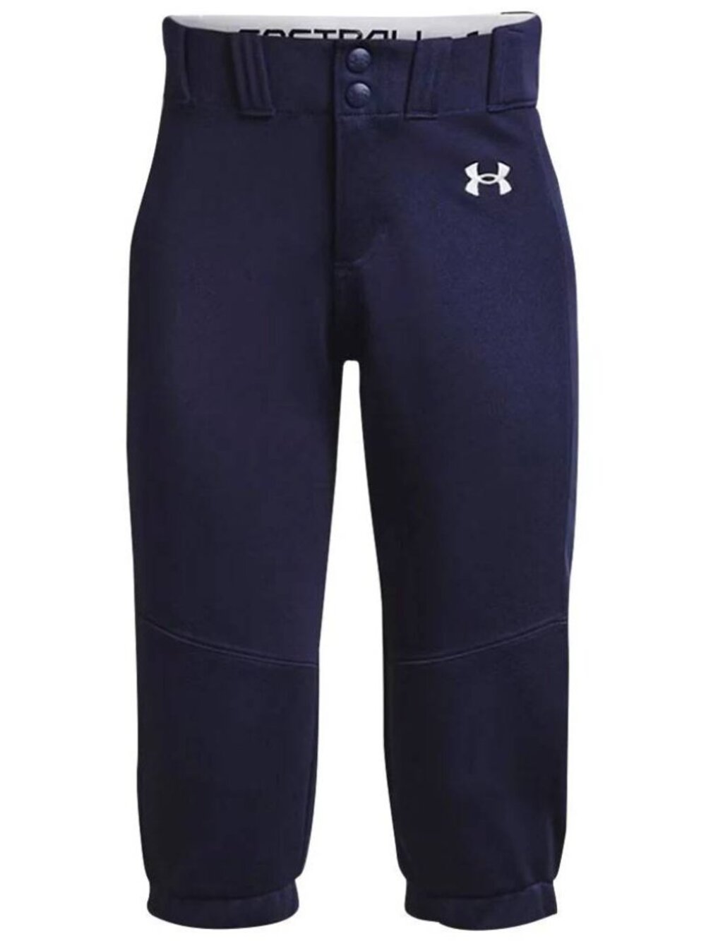 BRAND NEW UNDER ARMOR GIRLS SOFTBALL CROPPED LOOSE BLUE PANTS SIZE LARGE